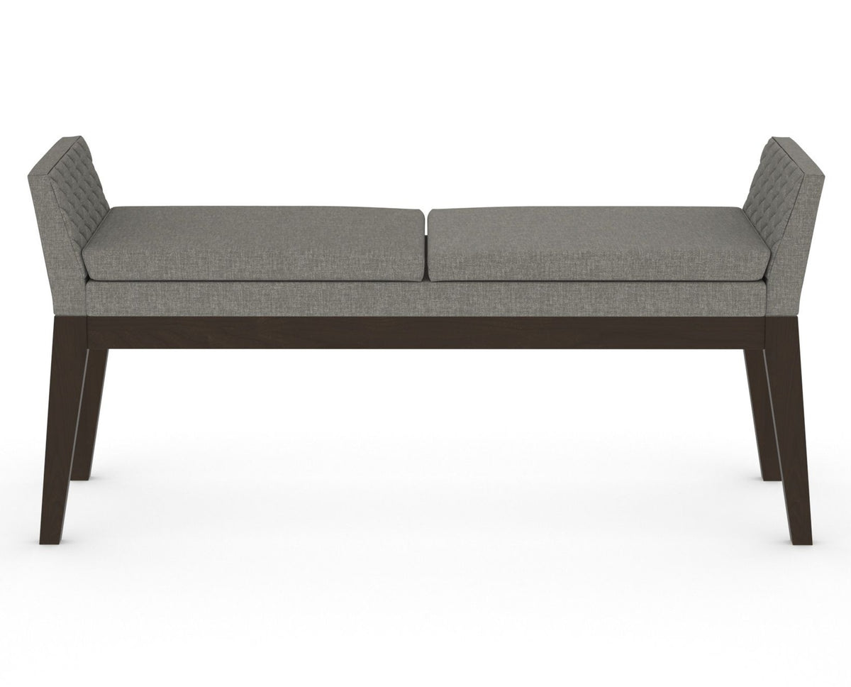 Canadel Downtown Upholstered Bench 5170 in TN Fabric and 59 Davy's Grey, front view