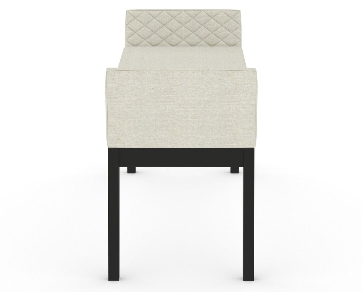 Canadel Downtown Upholstered Bench 5170 in TW Fabric and 05 Peppercorn Washed, side view