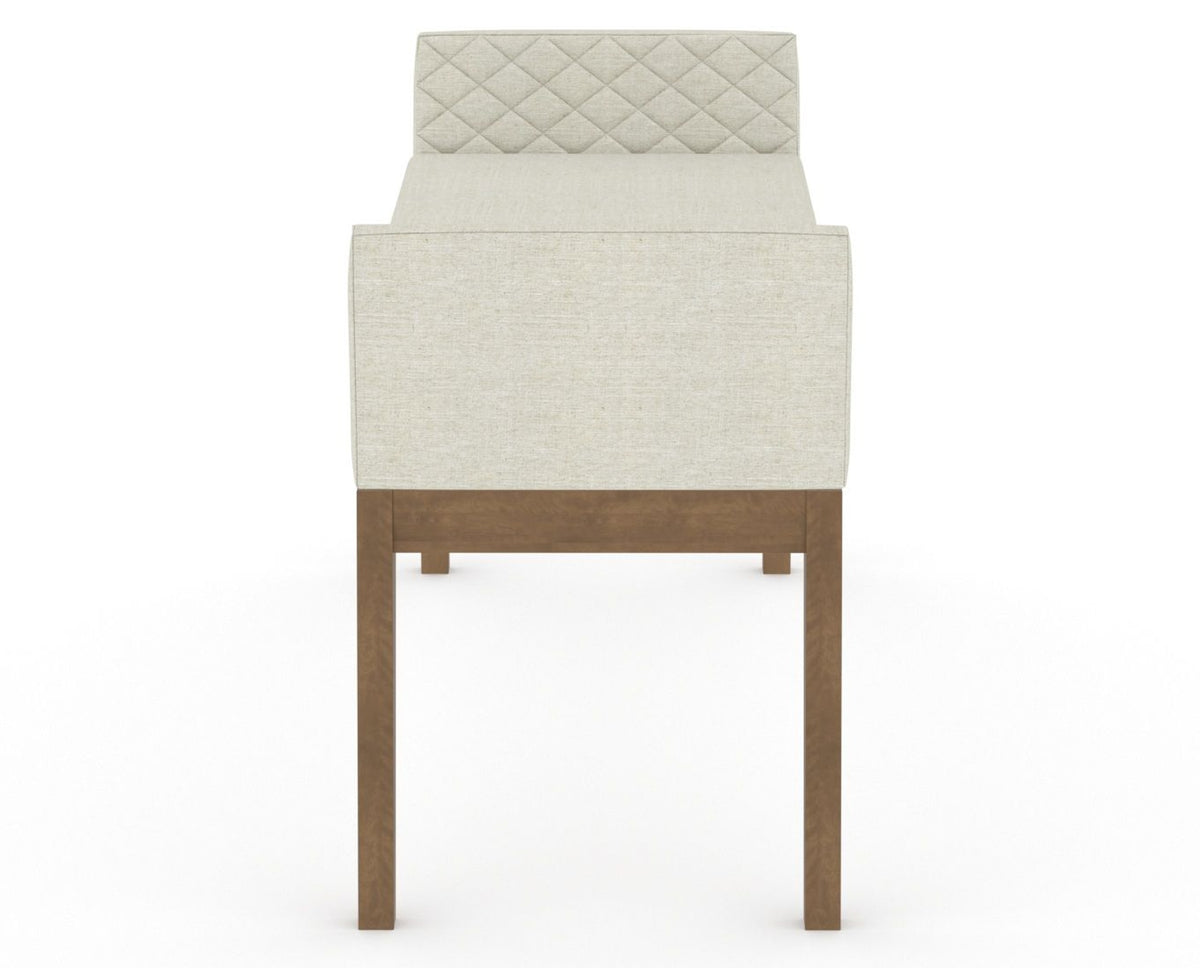 Canadel Downtown Upholstered Bench 5170 in TW Fabric and 25 Pecan Washed, side view