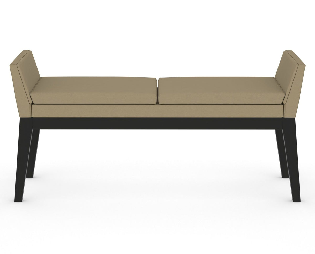 Canadel Downtown Upholstered Bench 5170 in XY Faux Leather and 05 Peppercorn Washed, front view