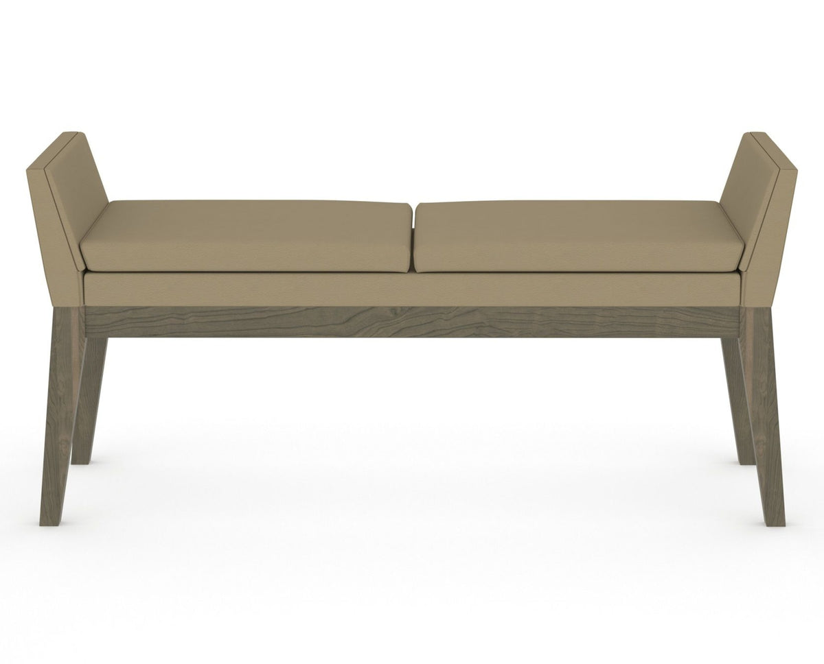 Canadel Downtown Upholstered Bench 5170 in XY Faux Leather and 08 Shadow, back view