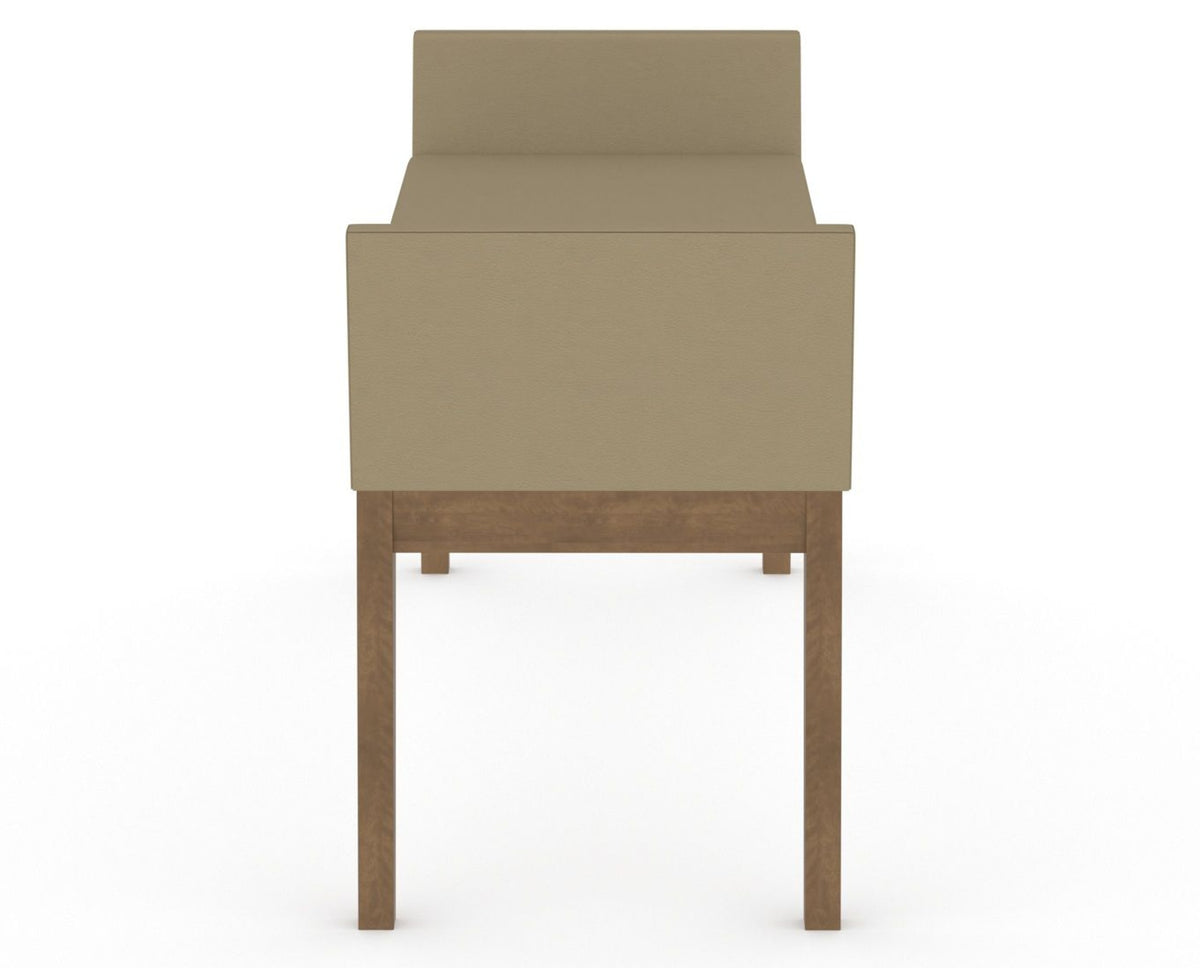 Canadel Downtown Upholstered Bench 5170 in XY Faux Leather and 25 Pecan Washed, side view