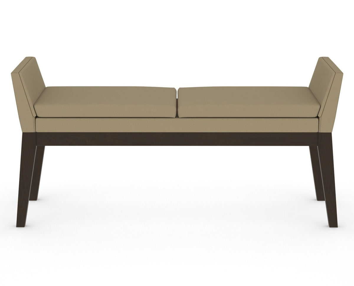 Canadel Downtown Upholstered Bench 5170 in XY Faux Leather and 59 Davy's Grey, front view