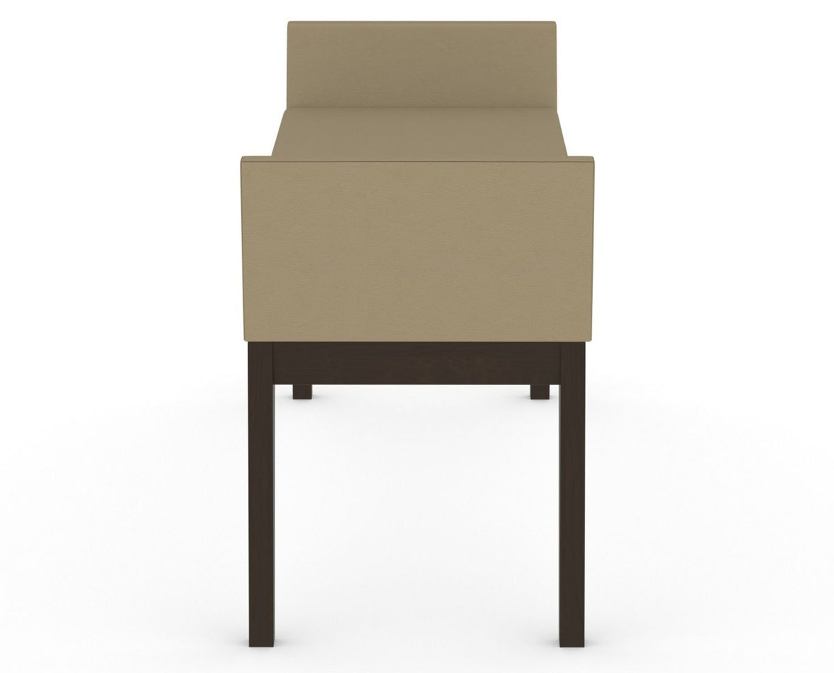 Canadel Downtown Upholstered Bench 5170 in XY Faux Leather and 59 Davy's Grey, side view