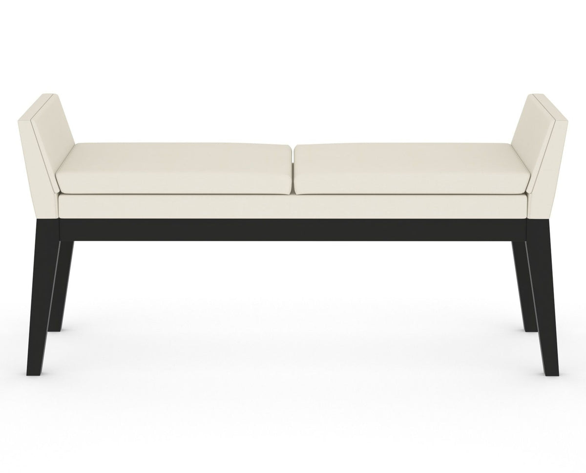 Canadel Downtown Upholstered Bench 5170 in YJ Faux Leather and 05 Peppercorn Washed, front view