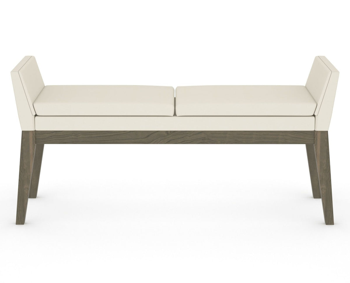 Canadel Downtown Upholstered Bench 5170 in YJ Faux Leather and 08 Shadow, front view