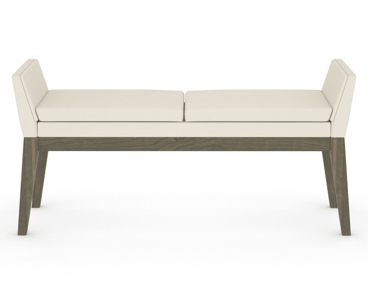 Canadel Downtown Upholstered Bench 5170 in YJ Faux Leather and 08 Shadow, back view