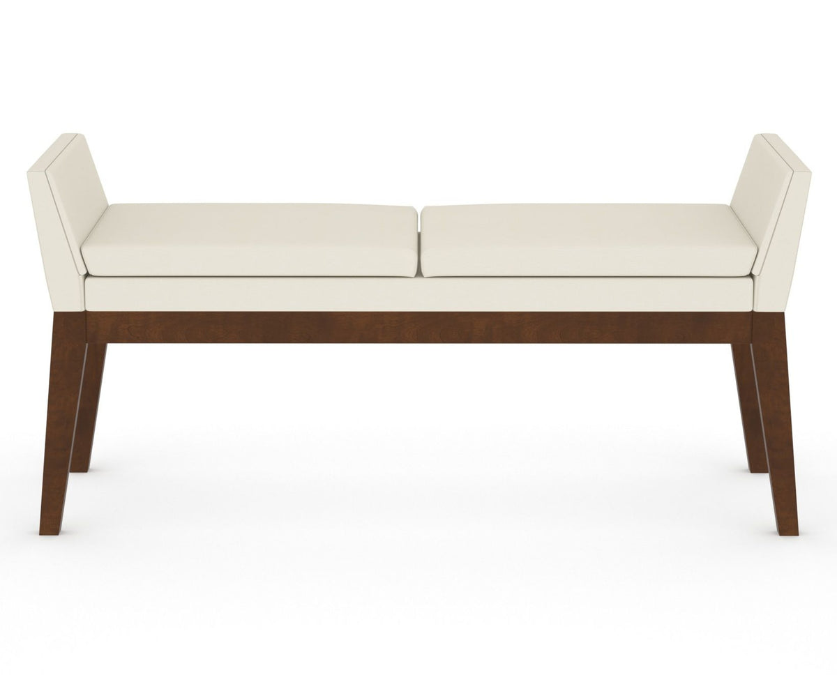 Canadel Downtown Upholstered Bench 5170 in YJ Faux Leather and 19 Cognac Washed, front view