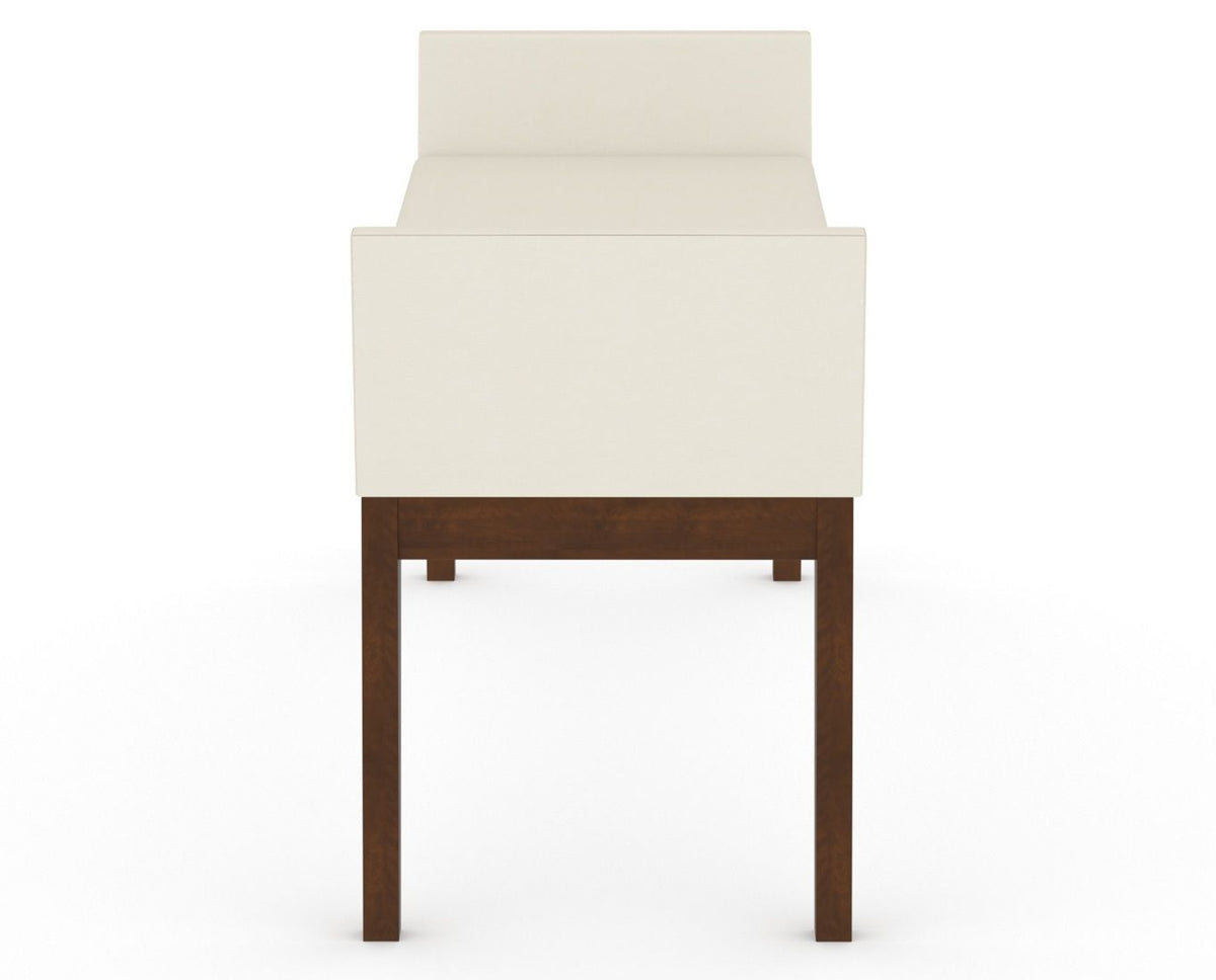 Canadel Downtown Upholstered Bench 5170 in YJ Faux Leather and 19 Cognac Washed, side view