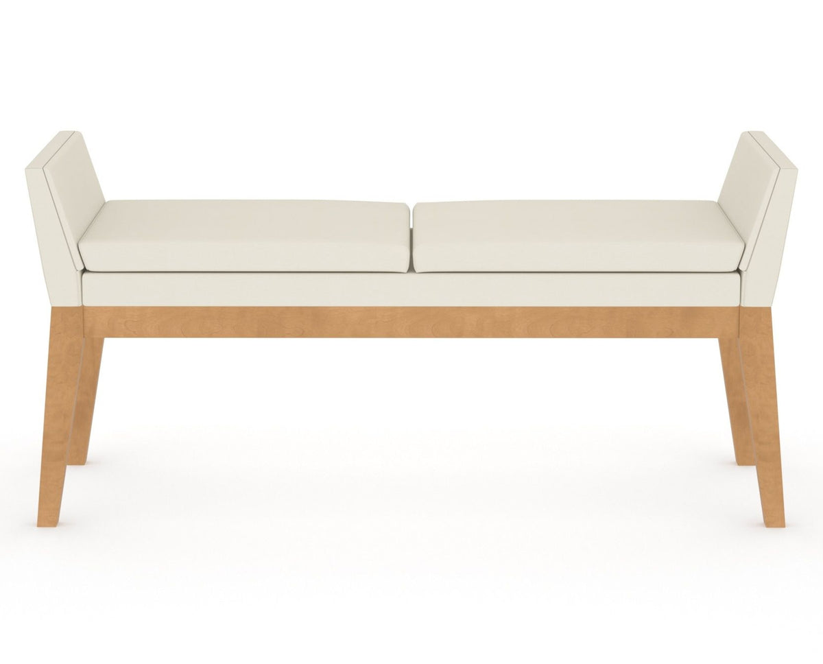 Canadel Downtown Upholstered Bench 5170 in YJ Faux Leather and 20 Caramel Washed, front view