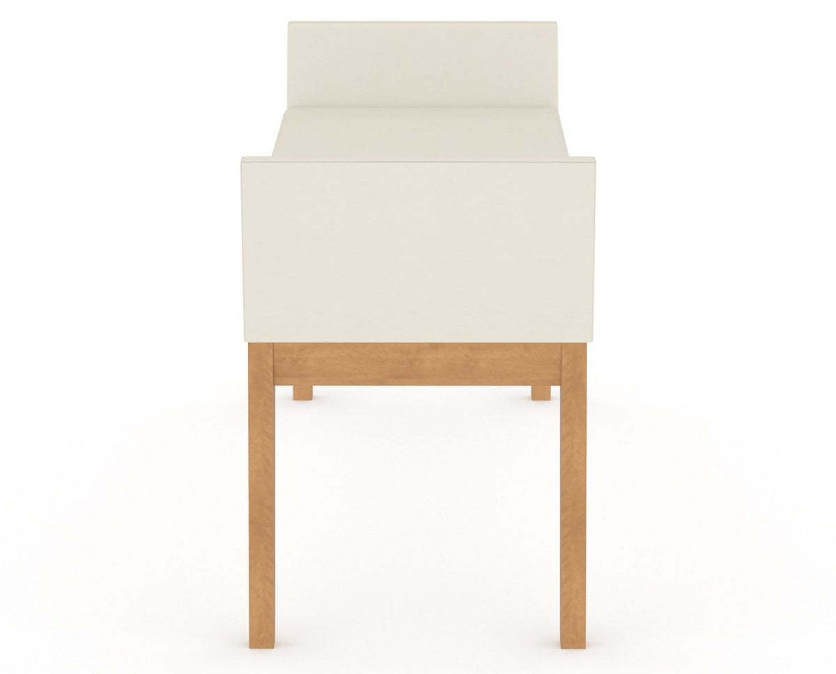Canadel Downtown Upholstered Bench 5170 in YJ Faux Leather and 20 Caramel Washed, side view