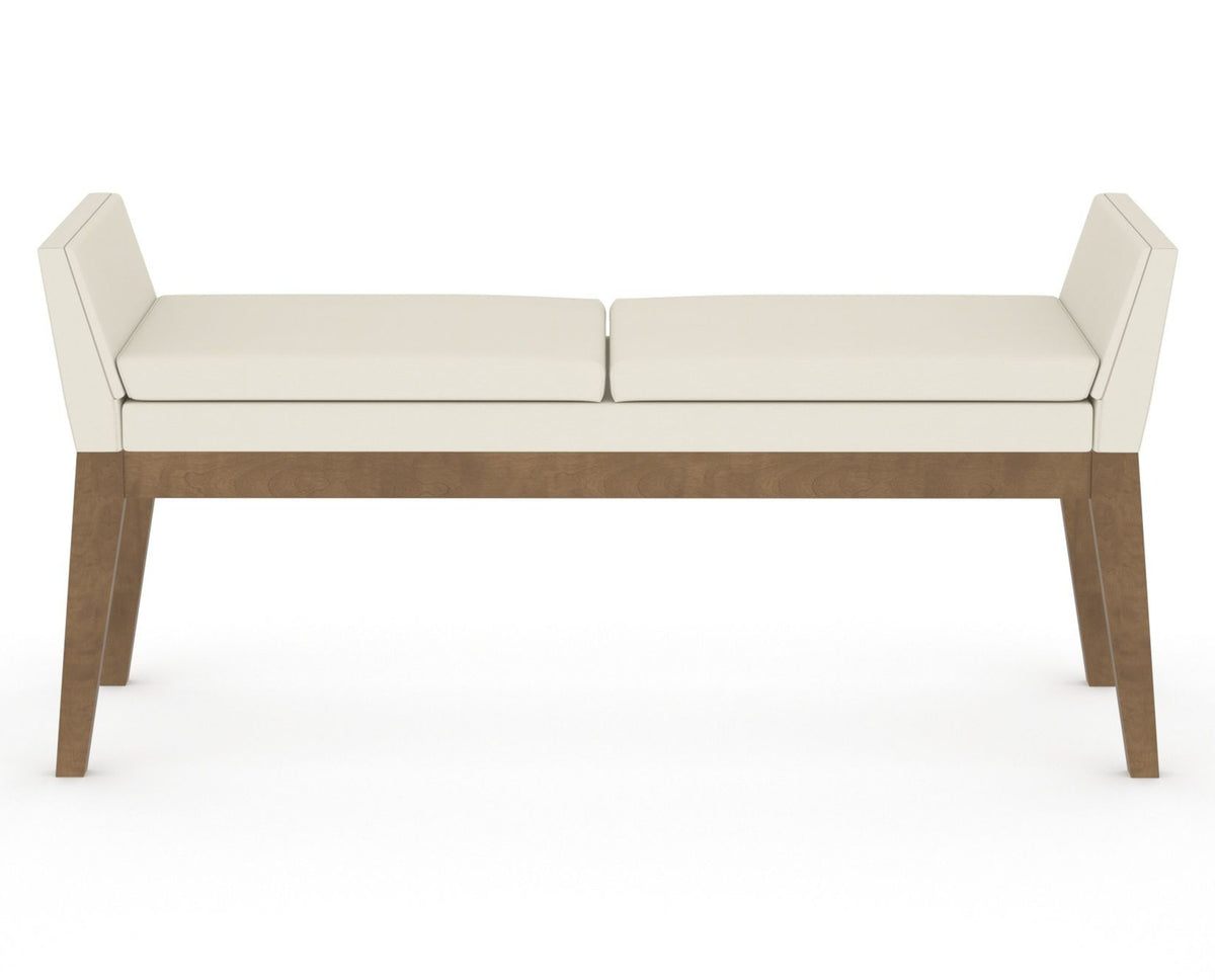 Canadel Downtown Upholstered Bench 5170 in YJ Faux Leather and 25 Pecan Washed, front view