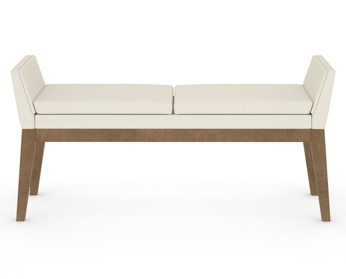 Canadel Downtown Upholstered Bench 5170 in YJ Faux Leather and 25 Pecan Washed, back view