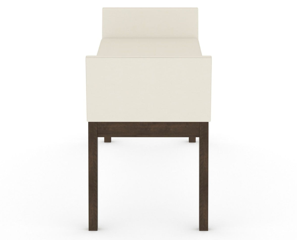 Canadel Downtown Upholstered Bench 5170 in YJ Faux Leather and 29 Hazelnut Washed, side view