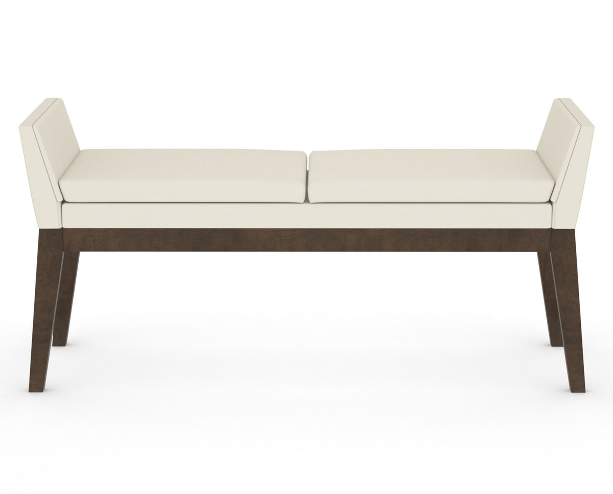 Canadel Downtown Upholstered Bench 5170 in YJ Faux Leather and 29 Hazelnut Washed, back view