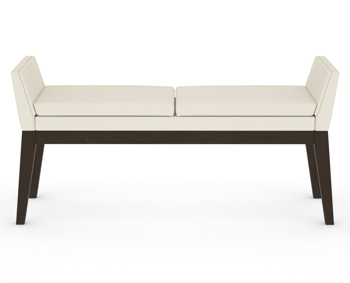 Canadel Downtown Upholstered Bench 5170 in YJ Faux Leather and 59 Davy's Grey, front view