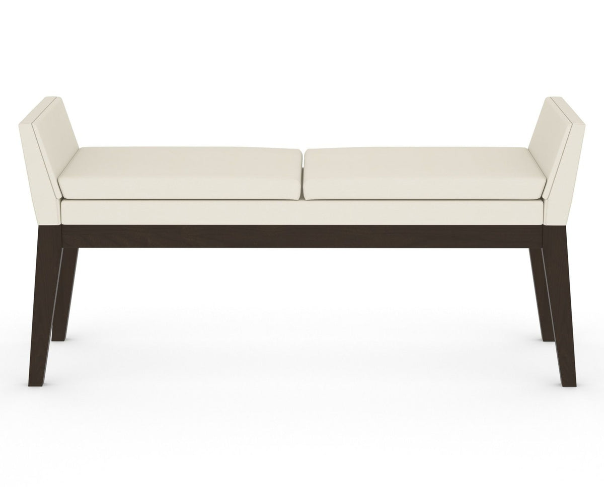 Canadel Downtown Upholstered Bench 5170 in YJ Faux Leather and 59 Davy's Grey, back view