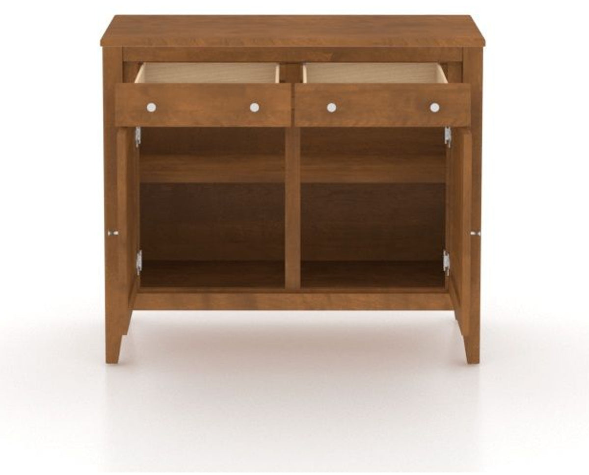 Canadel Buffet 3800 in Oak Washed, fully open view
