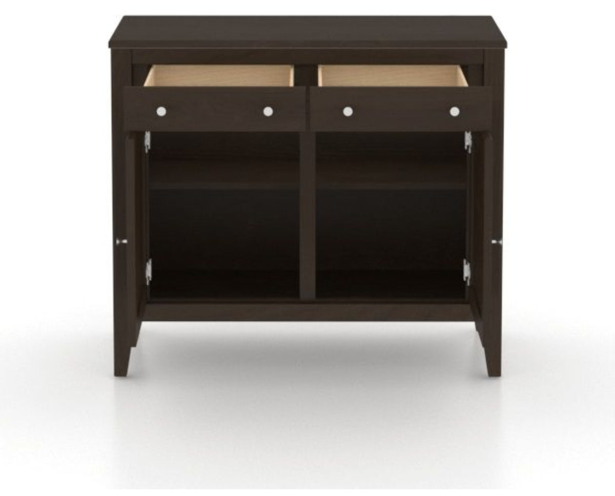 Canadel Buffet 3800 in 59 Davy's Grey, fully open view