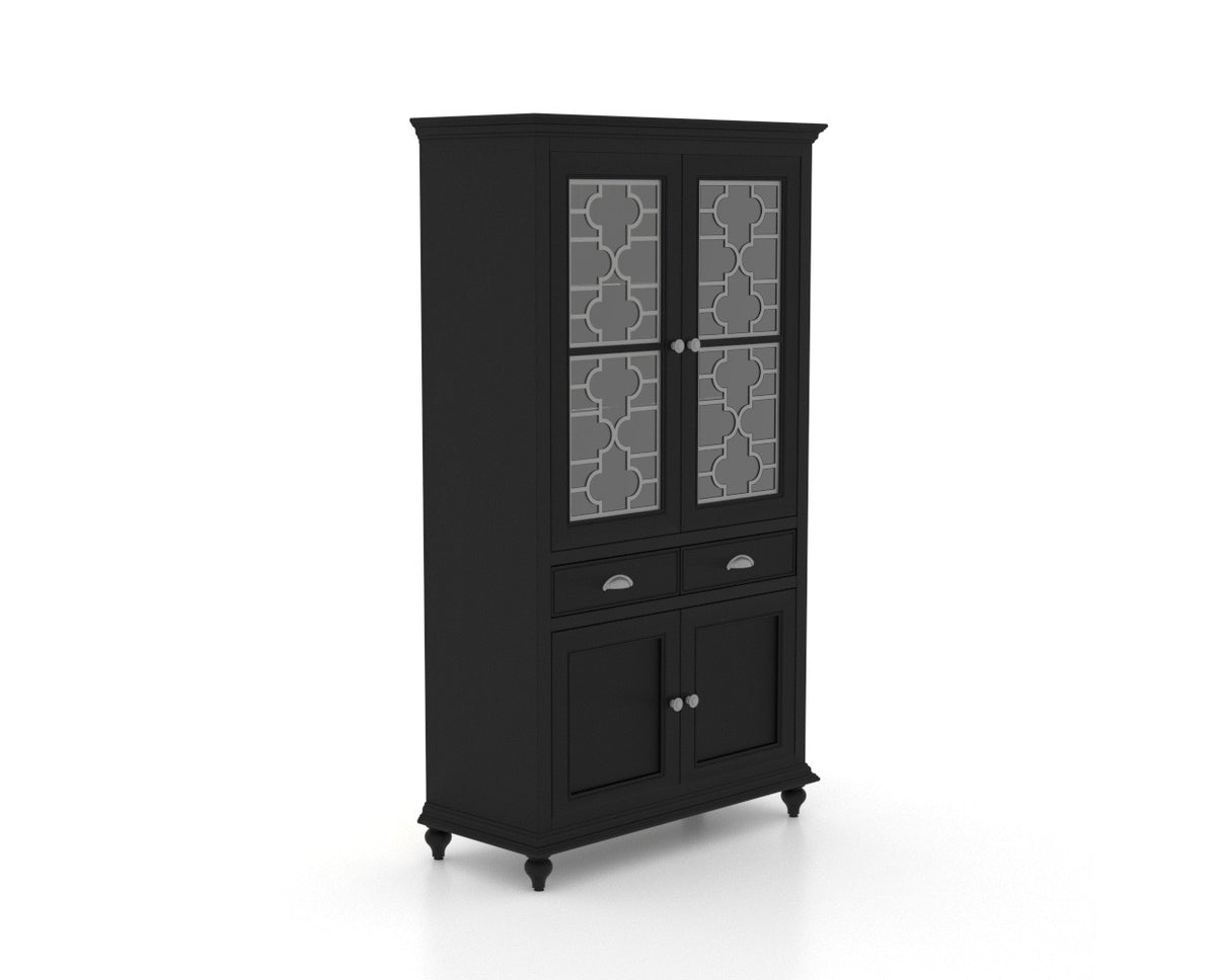 Canadel Farmhouse Buffet 4172 in Midnight Black Washed, three-quarter view