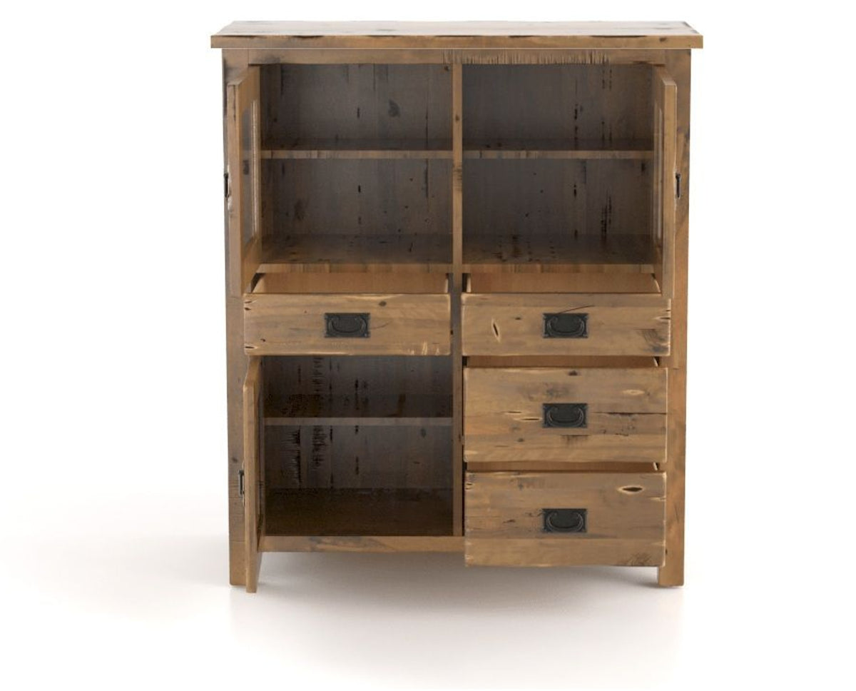 Canadel Champlain Buffet 4248 in Oak Washed, fully open view