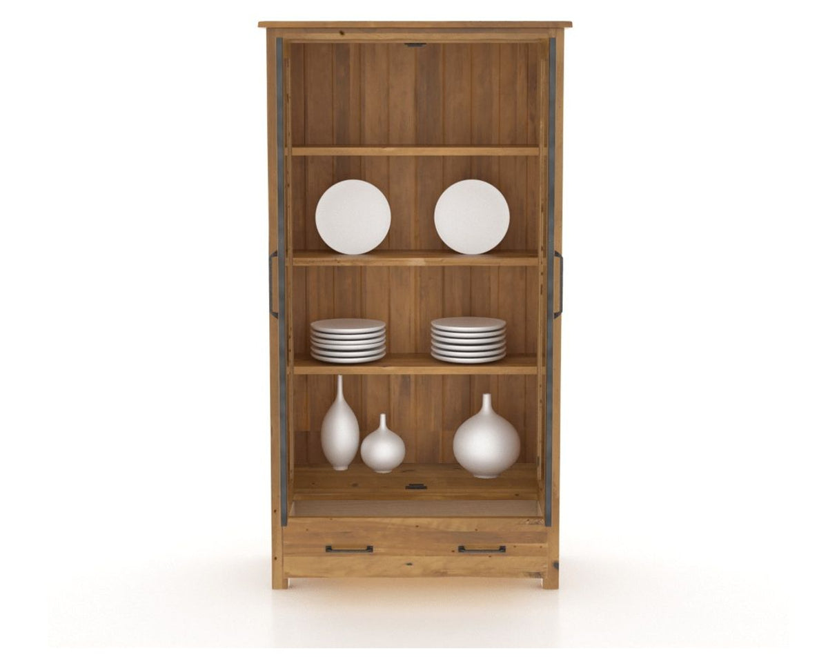 Canadel Champlain Farmhouse Buffet in Honey Washed, fully open view