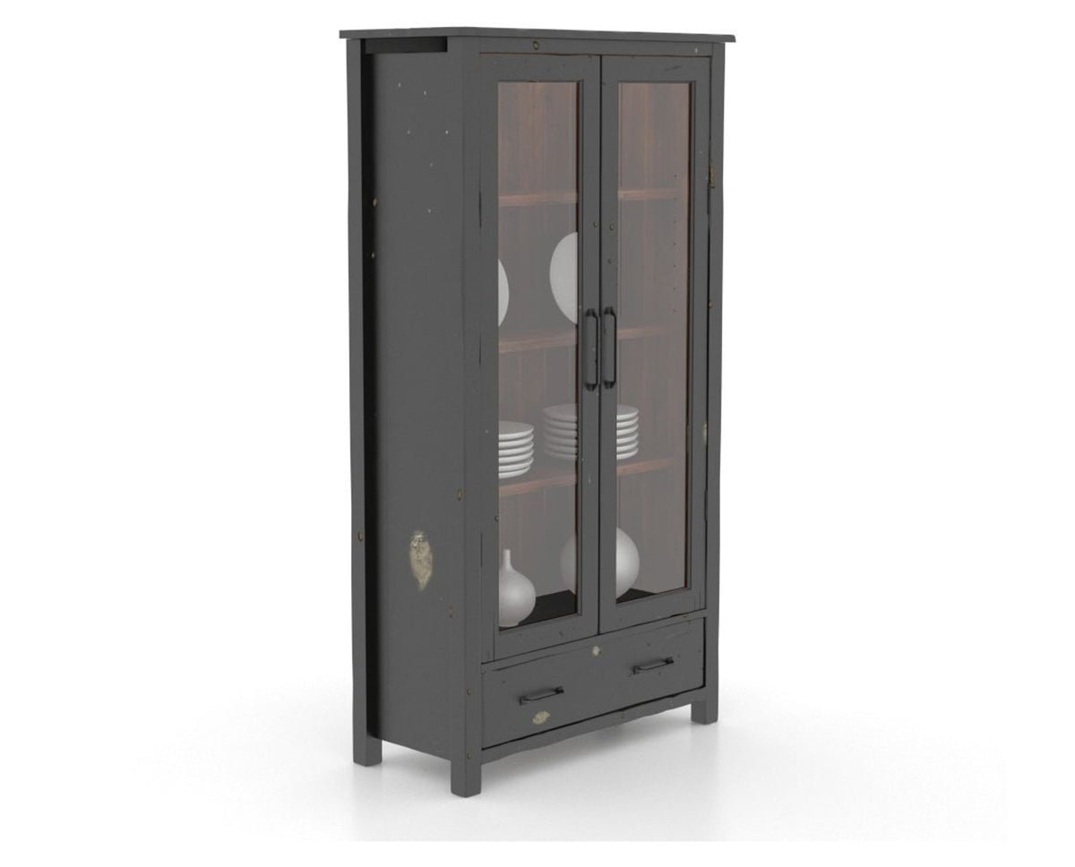 Canadel Champlain Farmhouse Buffet in Black and Spice Washed, three-quarter view
