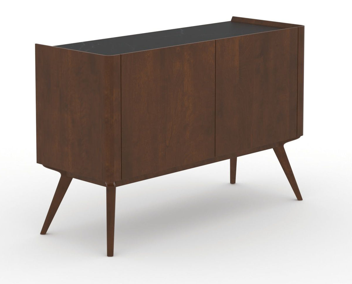 Canadel Downtown Legz Mini Buffet in Cognac Washed, three-quarter view