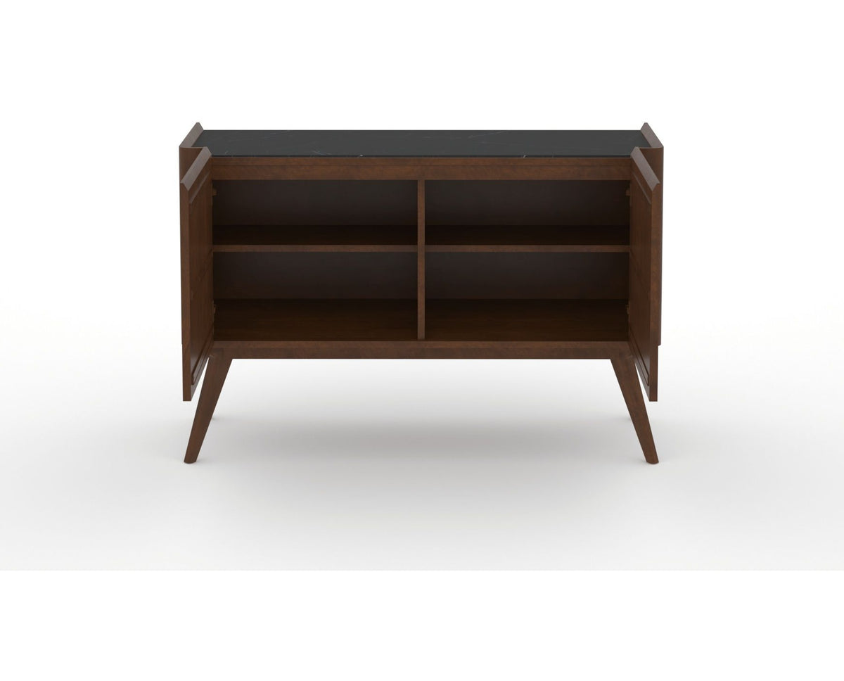 Canadel Downtown Legz Mini Buffet in Cognac Washed, fully open view