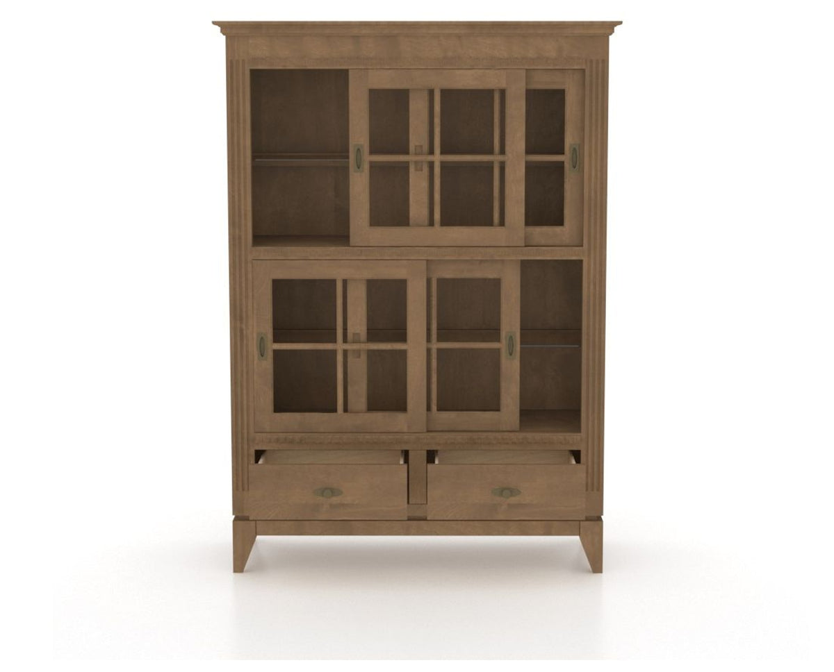 Canadel Farmhouse Buffet in Pecan Washed, open view