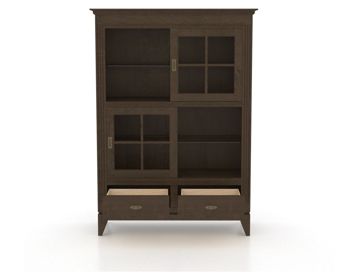 Canadel Farmhouse Buffet in Hazelnut Washed, fully open view