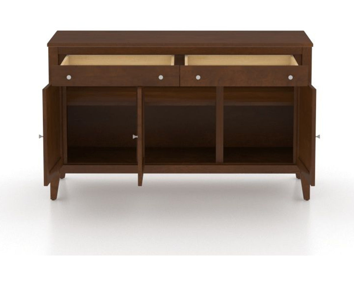 Canadel Shaker Buffet in Cognac Washed, fully open view
