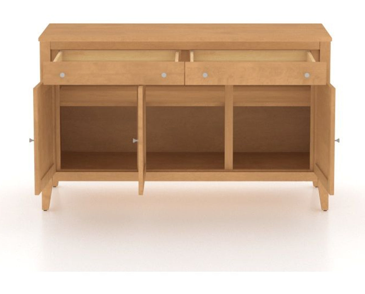 Canadel Shaker Buffet in Caramel Washed, fully open view