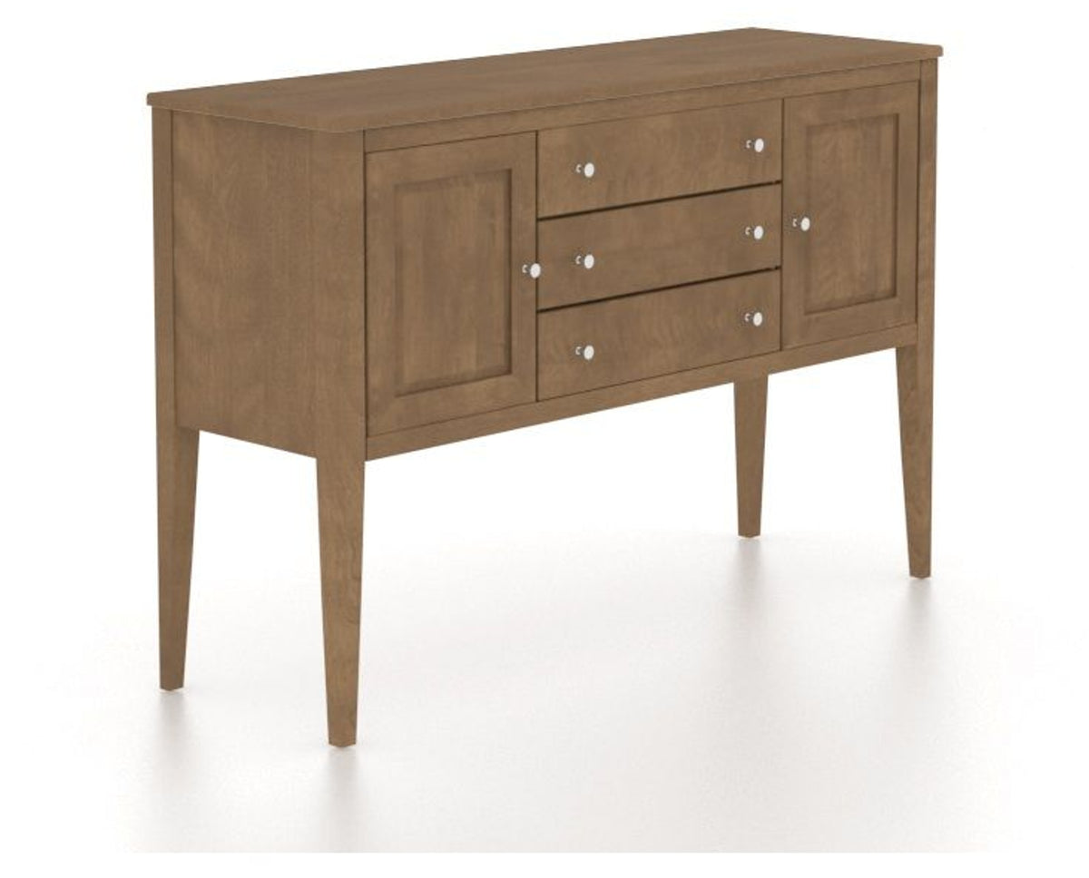 Canadel Stiletto Buffet in Pecan Washed, three-quarter view