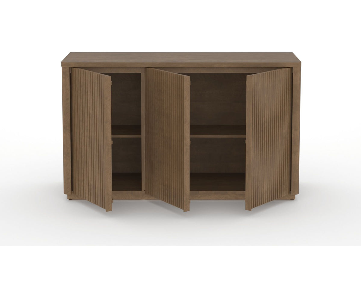 Canadel Modern Channel 58 Buffet in Pecan Washed, open view