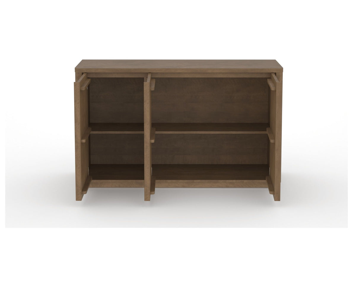 Canadel Modern Channel 58 Buffet in Pecan Washed, fully open view