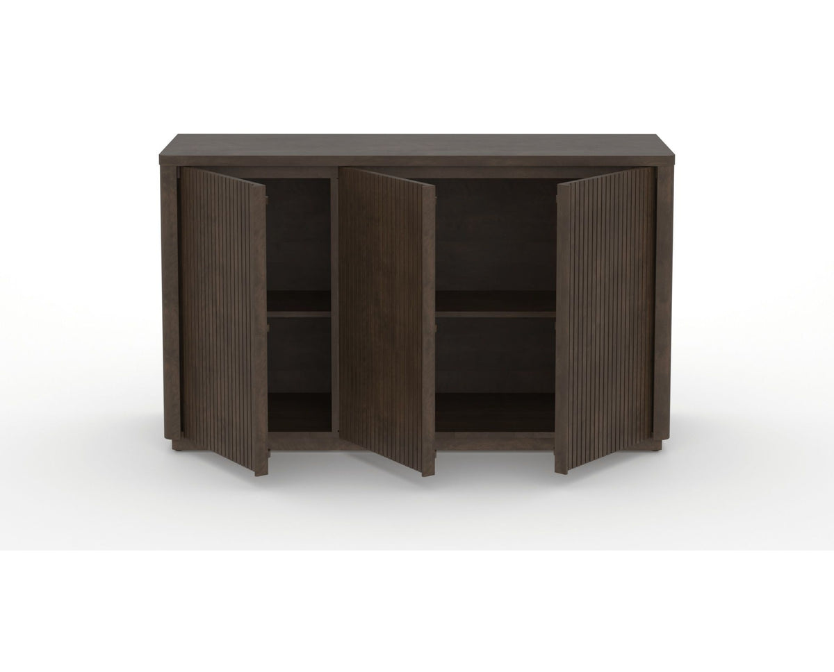 Canadel Modern Channel 58 Buffet in Hazelnut Washed, open view