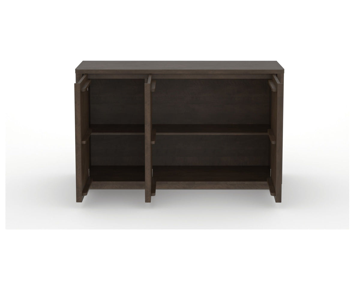 Canadel Modern Channel 58 Buffet in Hazelnut Washed, fully open view