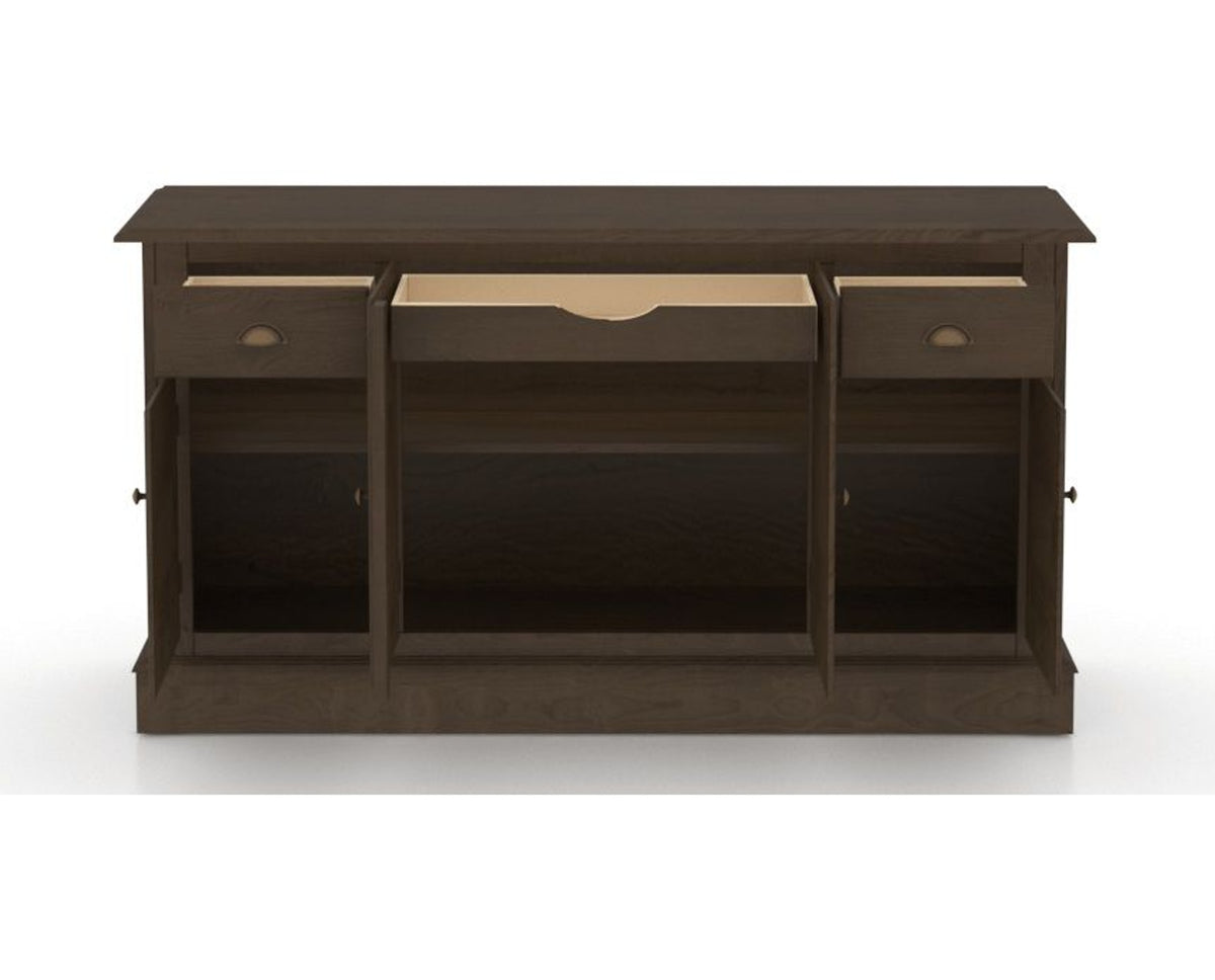 Canadel Buffet 6002 in 29 Hazelnut Washed, fully open view