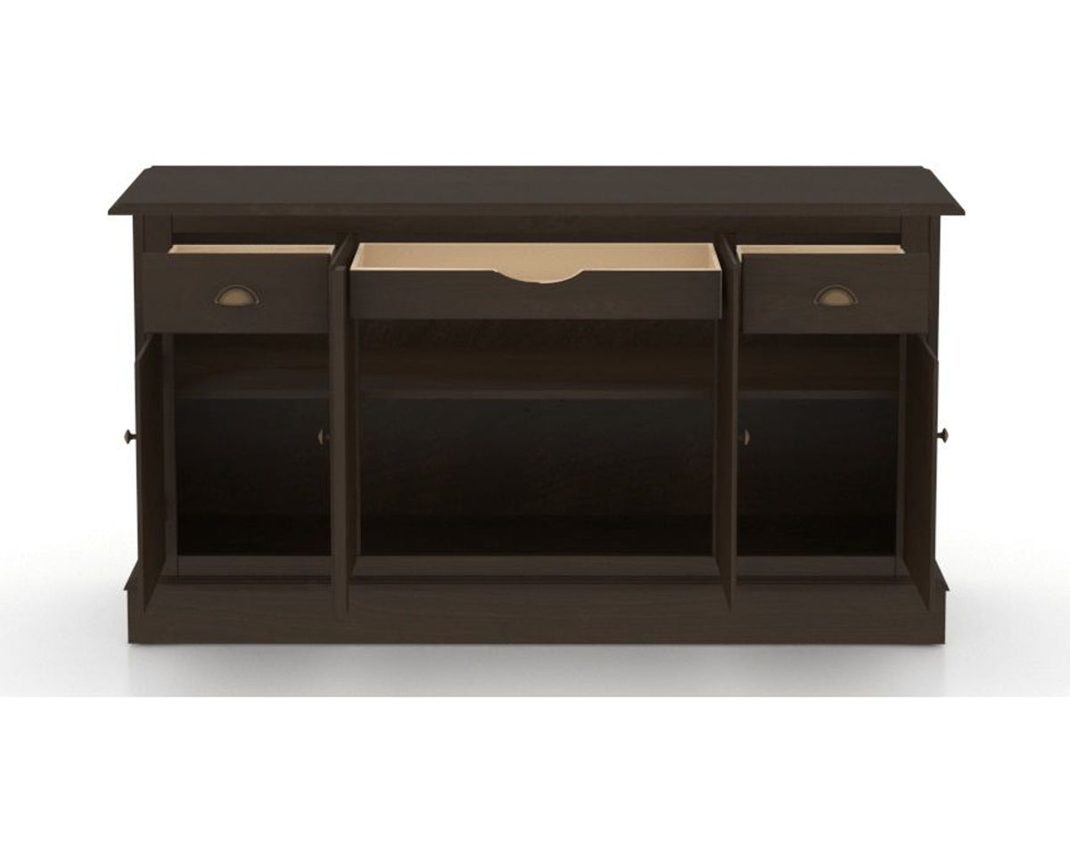 Canadel Buffet 6002 in 59 Davy's Grey, fully open view