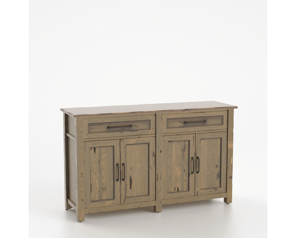 Canadel Champlain Buffet in Pecan Washed, three-quarter view