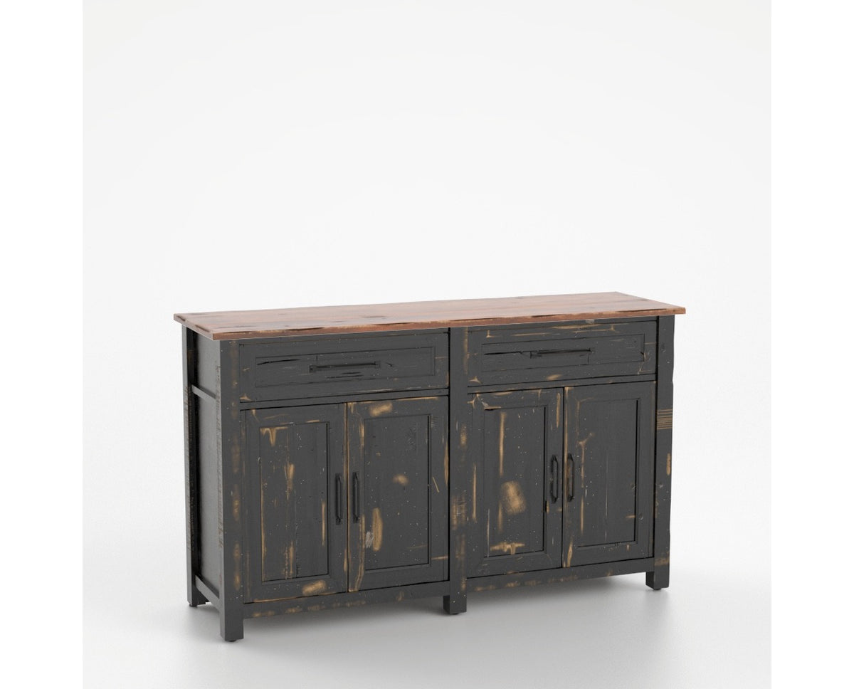 Canadel Champlain Buffet in Black and Spice Washed, three-quarter view