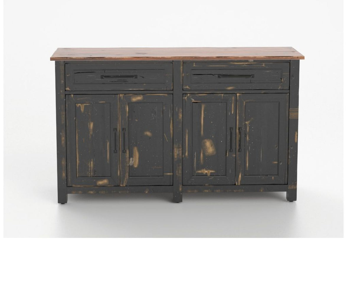 Canadel Champlain Buffet in Black and Spice Washed, front view