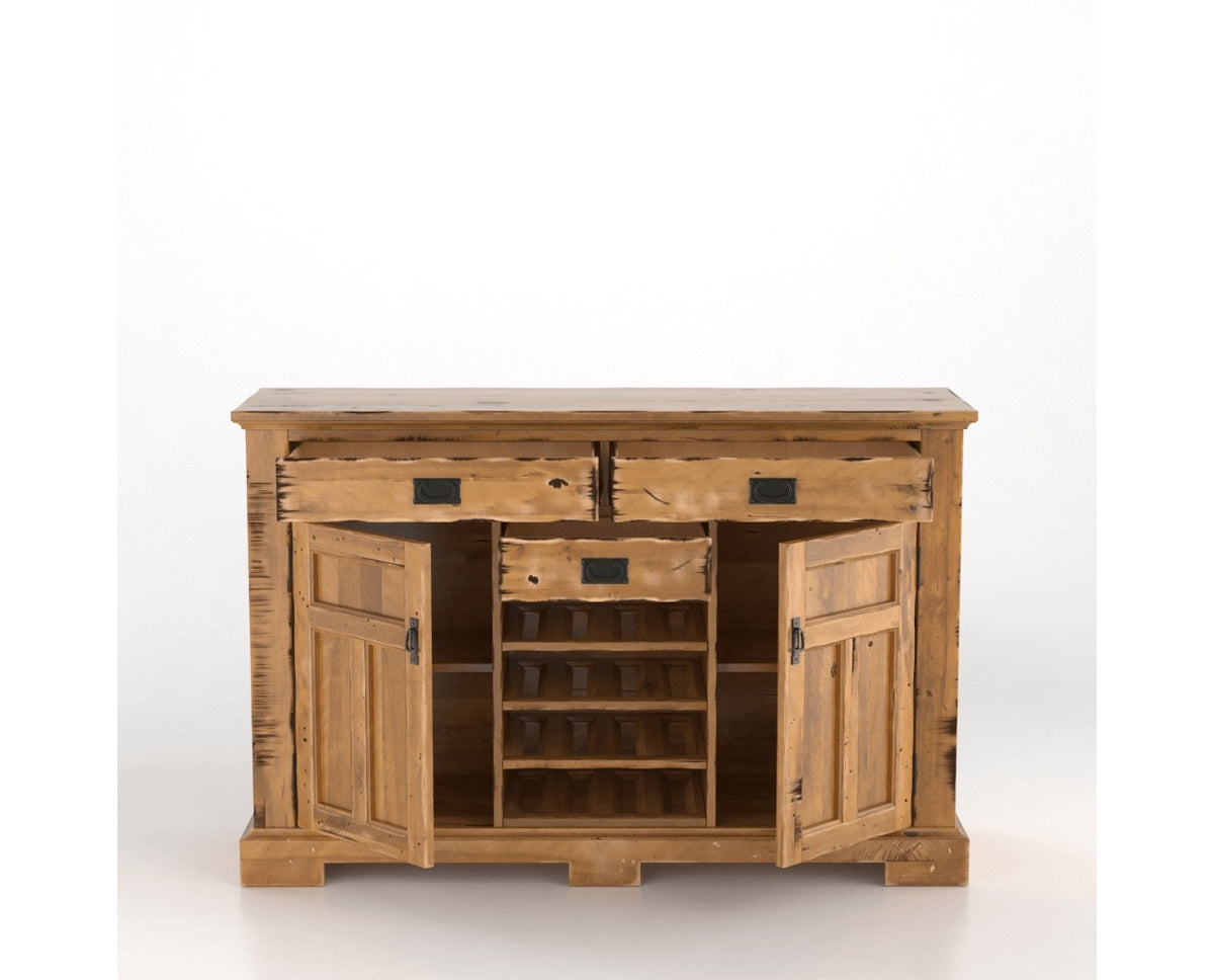 Canadel Champlain Colonial Buffet in Honey Washed, open view