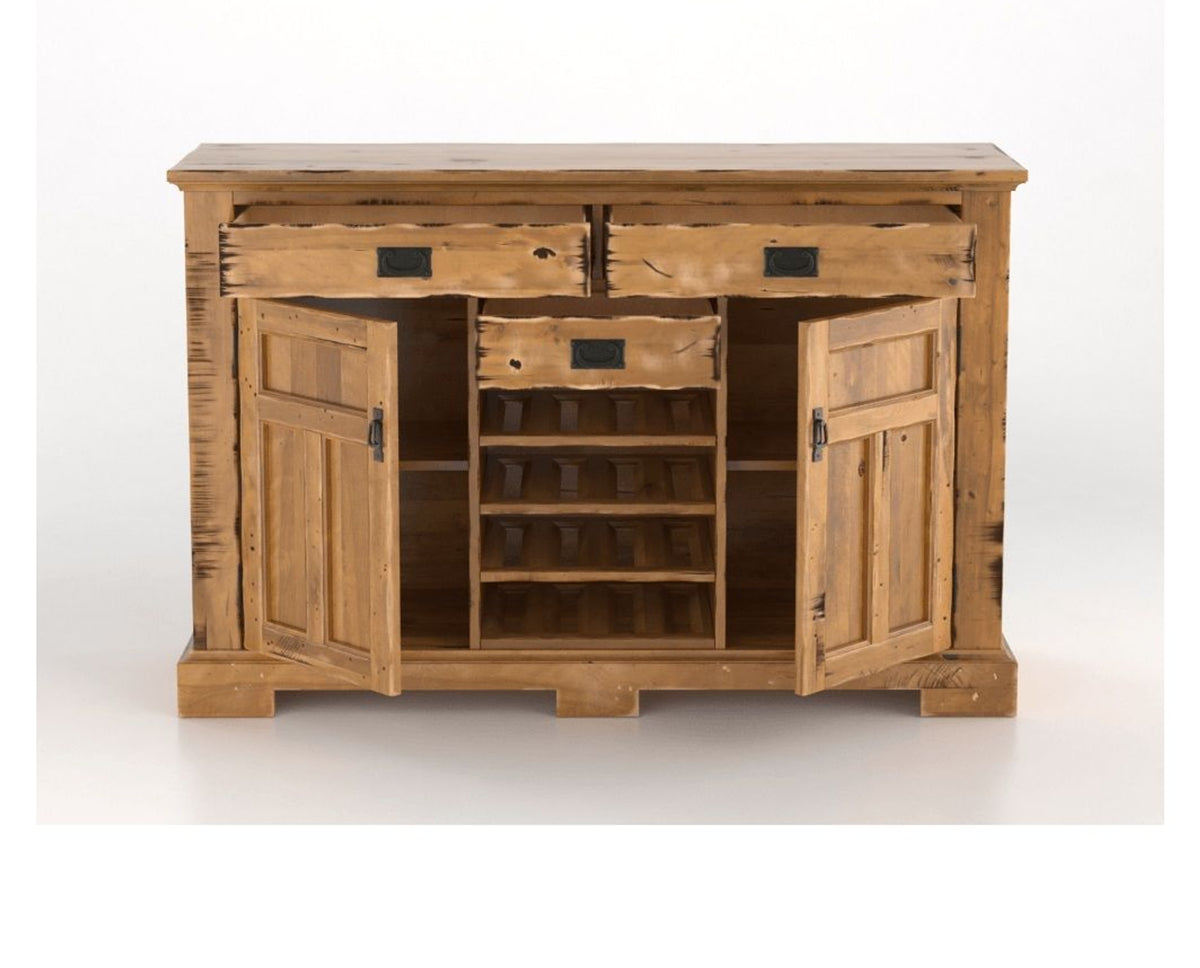 Canadel Champlain Colonial Buffet in Honey Washed, open view