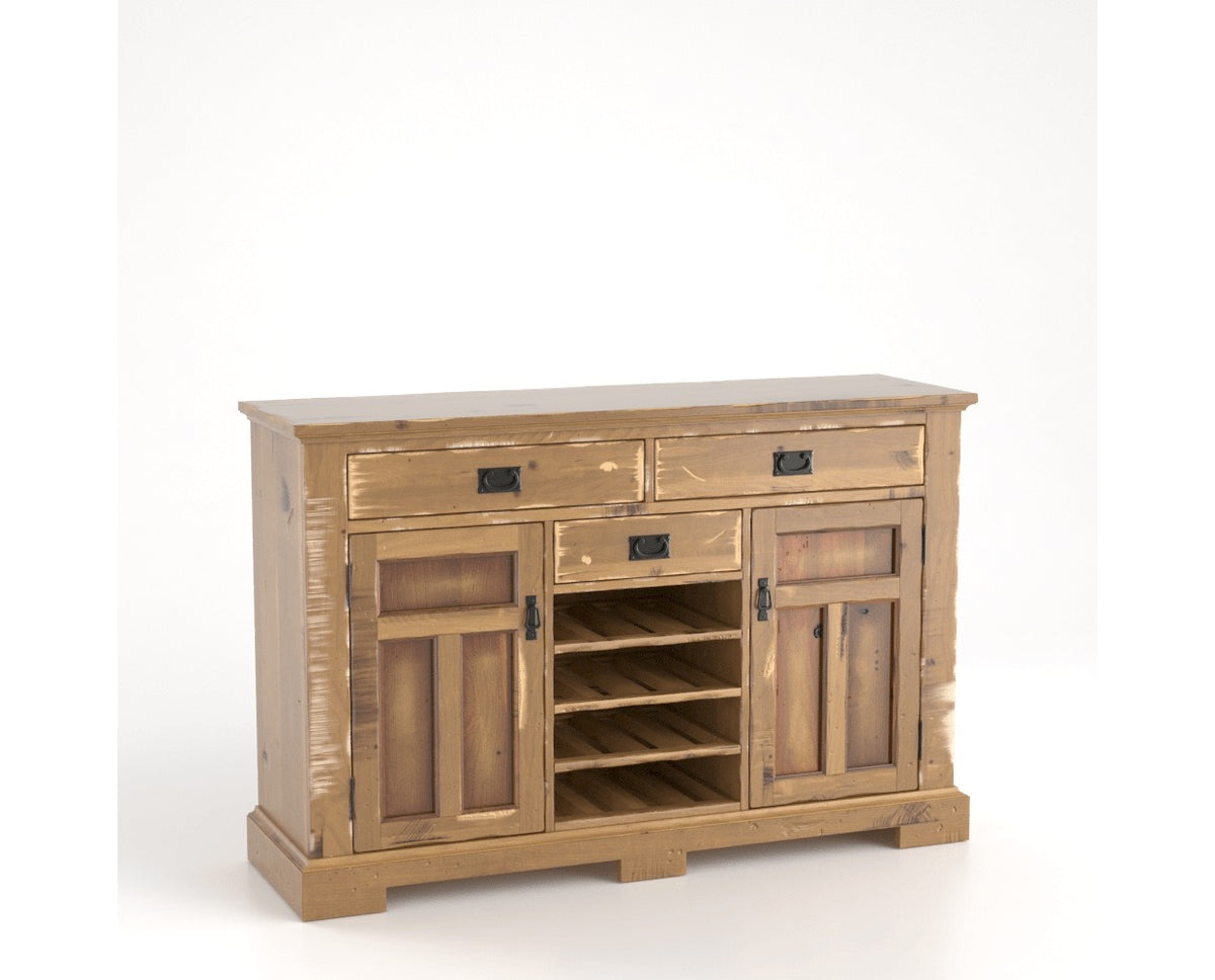 Canadel Champlain Colonial Buffet in Pecan Washed, three-quarter view