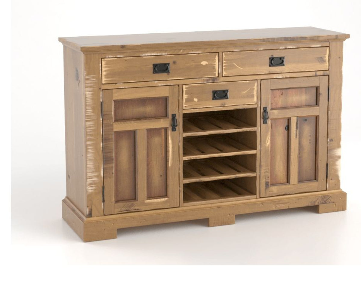 Canadel Champlain Colonial Buffet in Pecan Washed, three-quarter view