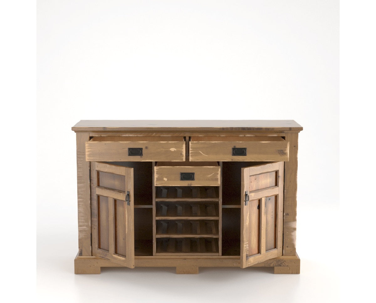 Canadel Champlain Colonial Buffet in Pecan Washed, open view