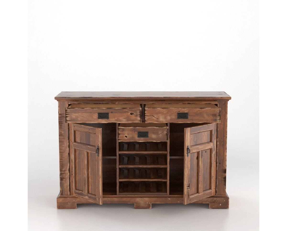 Canadel Champlain Colonial Buffet in Spice Washed, open view