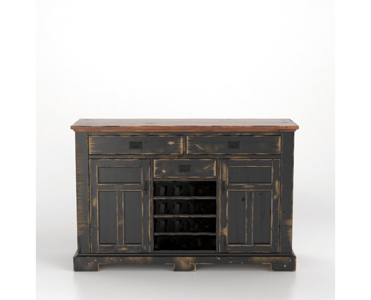 Canadel Champlain Colonial Buffet in Black and Spice Washed, front view
